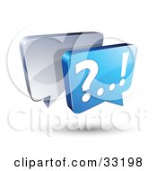 Clipart Illustration Of Silver And Blue Live Chat Messenger Windows