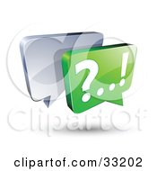 Clipart Illustration Of Silver And Green Live Chat Messenger Windows by beboy