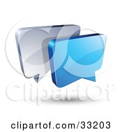 Clipart Illustration Of Blue And Silver Instant Messenger Boxes Communicating by beboy