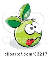 Poster, Art Print Of Exhausted Green Organic Smiley Ball With Leaves