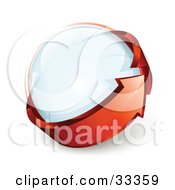 Poster, Art Print Of Glass Orb Being Circled By A Red Arrow