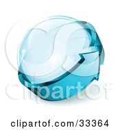 Poster, Art Print Of Glass Orb Being Circled By A Blue Arrow