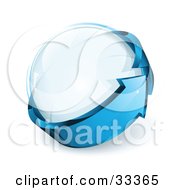 Poster, Art Print Of Transparent Orb Being Circled By A Blue Arrow