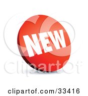 Clipart Illustration Of A Circular Red Label With White NEW Text by beboy