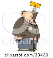 Clipart Illustration Of A Senior Man Holding Up His Social Security Benefit Check
