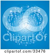Clipart Illustration Of A Swirling Whirlpool With Bubbles On A Blue Background by elaineitalia #COLLC33476-0046