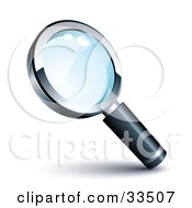 Clipart Illustration Of A Researching Magnifying Glass With A Blank Handle