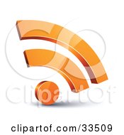 Clipart Illustration Of A Reflective 3d Orange RSS Symbol by beboy