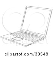 Poster, Art Print Of Slanted View Of A Black And White Slim Notebook Computer