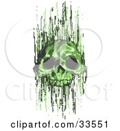 Green Pixel Skull Virus
