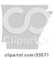 Clipart Illustration Of A Gray State Silhouette Of Arkansas United States On A White Background by Jamers #COLLC33571-0013