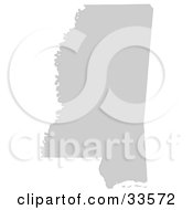 Clipart Illustration Of A Gray State Silhouette Of Mississippi United States On A White Background by Jamers #COLLC33572-0013