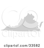 Gray State Silhouette Of Virginia United States On A White Background by Jamers