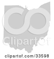 Clipart Illustration Of A Gray State Silhouette Of Ohio United States On A White Background by Jamers #COLLC33598-0013