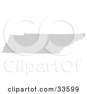 Clipart Illustration Of A Gray State Silhouette Of Tennessee United States On A White Background by Jamers #COLLC33599-0013