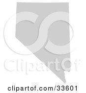 Clipart Illustration Of A Gray State Silhouette Of Nevada United States On A White Background