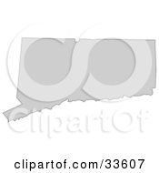 Gray State Silhouette Of Connecticut United States On A White Background by Jamers