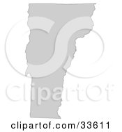 Gray State Silhouette Of Vermont United States On A White Background by Jamers