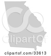 Clipart Illustration Of A Gray State Silhouette Of Georgia United States On A White Background