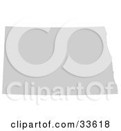Gray State Silhouette Of North Dakota United States On A White Background