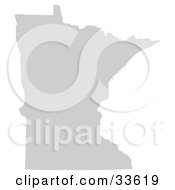 Clipart Illustration Of A Gray State Silhouette Of Minnesota United States On A White Background