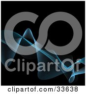 Clipart Illustation Of A Black Background With Lines Of Blue Waves