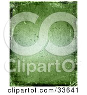 Green Grungy Textured Background With Bumps And Scratches