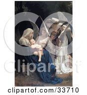 Poster, Art Print Of Beautiful Angels Playing Music For A Newborn Baby