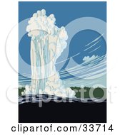 Poster, Art Print Of Old Faithful In Action Yellowstone National Park Wyoming