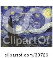 Poster, Art Print Of The Starry Night Original By Vincent Van Gogh