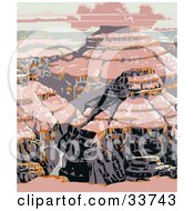 Clipart Illustration Of Pink Light Upon The Grand Canyon National Park Arizona