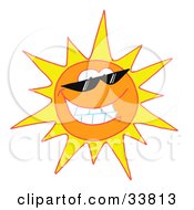 Poster, Art Print Of Cool And Bright Sun Character Wearing Shades And Smiling