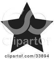 Clipart Illustration Of A Black Silhouetted Star