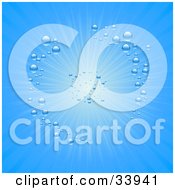 Clipart Illustration Of A Circle Of Bubbles Underwater Around A Burst Of Light From The Surface