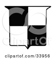 Clipart Illustration Of A Black And White Checkered Shield