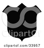 Clipart Illustration Of A Solid Black Shield Silhouette
