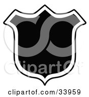 Clipart Illustration Of A Black And White Protective Shield