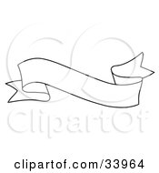 Clipart Illustration Of A Waving Black And White Banner With Text Space by C Charley-Franzwa #COLLC33964-0078