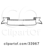 Clipart Illustration Of A Black And White Waving Banner With White Text Space by C Charley-Franzwa #COLLC33967-0078