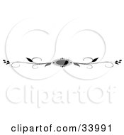 Clipart Illustration Of A Black And White Vines And Circle Header Divider Banner Or Lower Back Tattoo Design