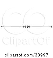 Clipart Illustration Of A Black And White Maple Leaf Header Divider Banner Or Lower Back Tattoo Design