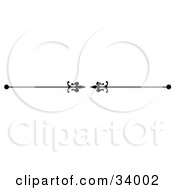 Clipart Illustration Of A Black And White Elegant Spears Pointing Inwards Header Divider Banner Or Lower Back Tattoo Design