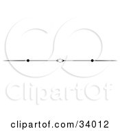 Poster, Art Print Of Black And White Circle Dot And Spear Header Divider Banner Or Lower Back Tattoo Design