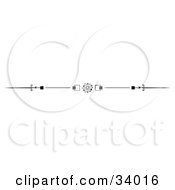 Clipart Illustration Of A Black And White Square Spear And Flower Header Divider Banner Or Lower Back Tattoo Design