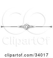 Clipart Illustration Of A Black And White Flower Power Header Divider Banner Or Lower Back Tattoo Design