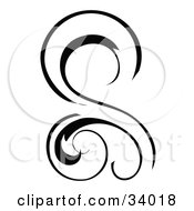 Clipart Illustration Of An Intricate Black Scroll