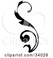 Clipart Illustration Of A Curving Leafy Scroll by OnFocusMedia #COLLC34026-0049