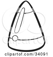 Clipart Illustration Of An Outline Of A Shiny Piece Of Candy Corn