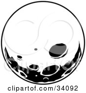 Clipart Illustration Of A View Of The Retro Moon With Craters On The Surface