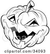 Poster, Art Print Of Evil Laughing Carved Halloween Jack O Lantern